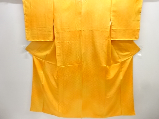 未使用品　扇青海波模様織り出し暈し付け下げ色無地着物